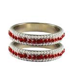 Red Studded Jewellery Crystal Bangles And Bracelets
