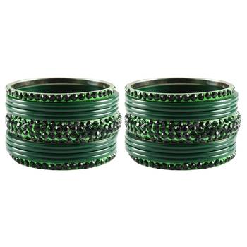 Green Studded Jewellery Crystal Bangles And Bracelets 1