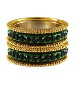 Green Studded Jewellery Crystal Bangles And Bracelets
