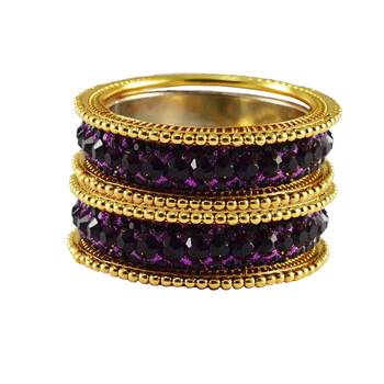 Purple Studded Jewellery Crystal Bangles And Bracelets 1