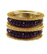 Purple Studded Jewellery Crystal Bangles And Bracelets