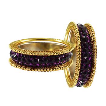 Purple Studded Jewellery Crystal Bangles And Bracelets 2