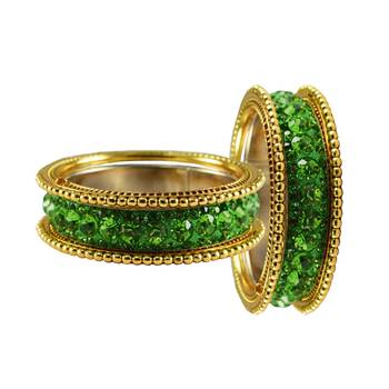 Green Studded Jewellery Crystal Bangles And Bracelets 2