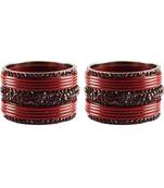 Maroon Studded Jewellery Crystal Bangles And Bracelets