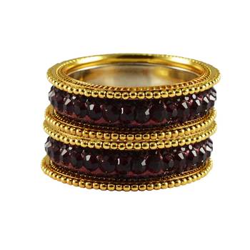 Maroon Studded Jewellery Crystal Bangles And Bracelets 1
