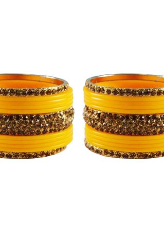 Gold Studded Jewellery Crystal Bangles And Bracelets