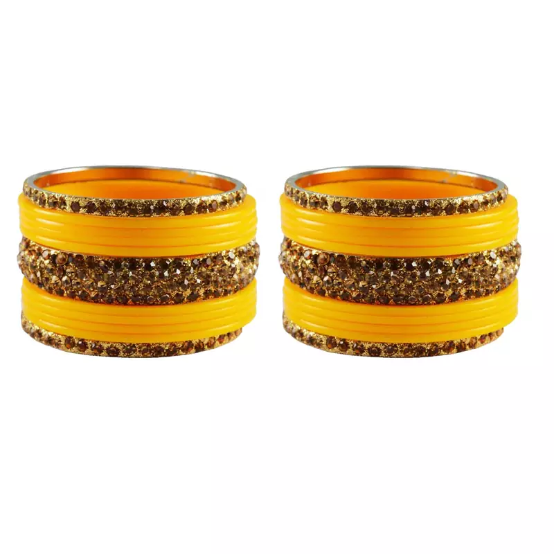 Gold Studded Jewellery Crystal Bangles And Bracelets