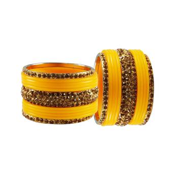 Gold Studded Jewellery Crystal Bangles And Bracelets 2
