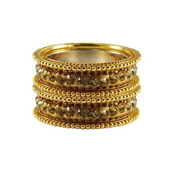 Gold Studded Jewellery Crystal Bangles And Bracelets 1