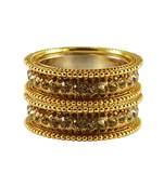Gold Studded Jewellery Crystal Bangles And Bracelets