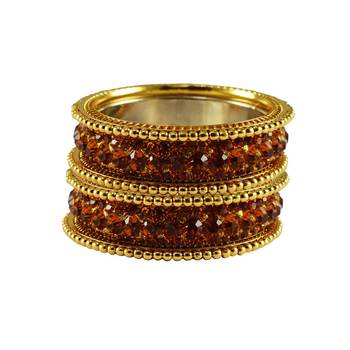 Gold Studded Jewellery Crystal Bangles And Bracelets 1