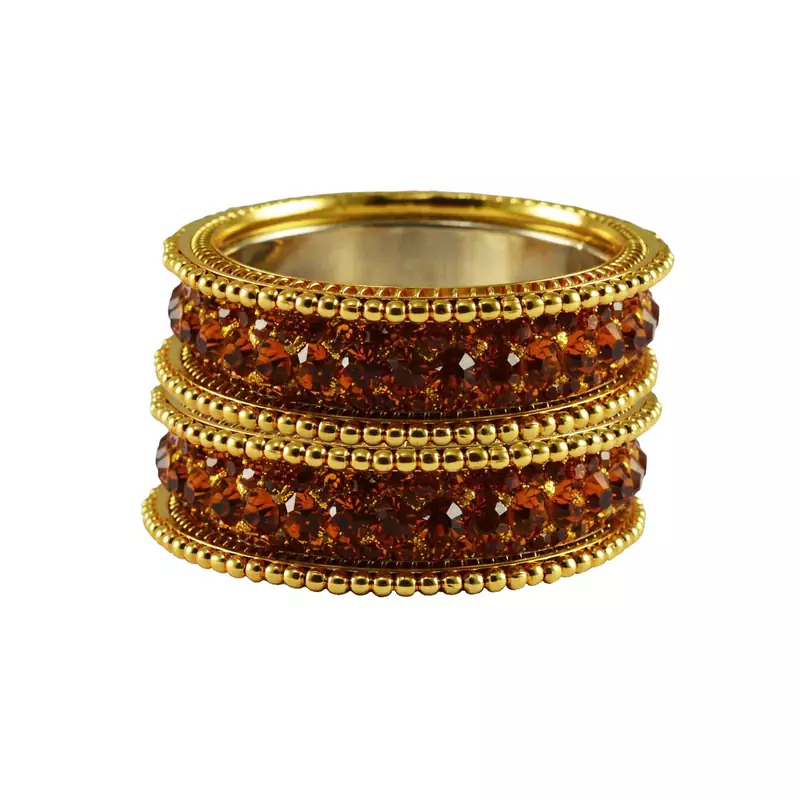 Gold Studded Jewellery Crystal Bangles And Bracelets
