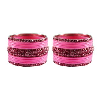 Pink Studded Jewellery Crystal Bangles And Bracelets 1