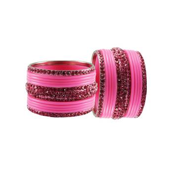 Pink Studded Jewellery Crystal Bangles And Bracelets 2