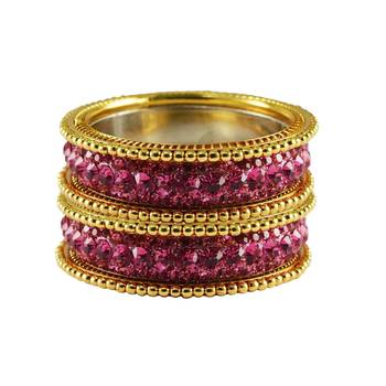 Gold Studded Jewellery Crystal Bangles And Bracelets 1