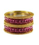 Gold Studded Jewellery Crystal Bangles And Bracelets