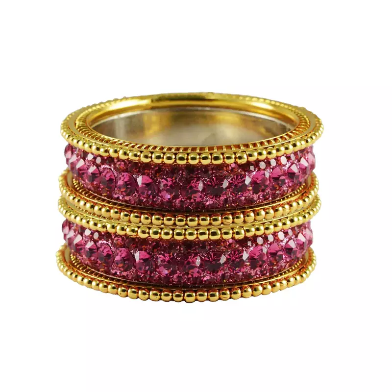 Gold Studded Jewellery Crystal Bangles And Bracelets