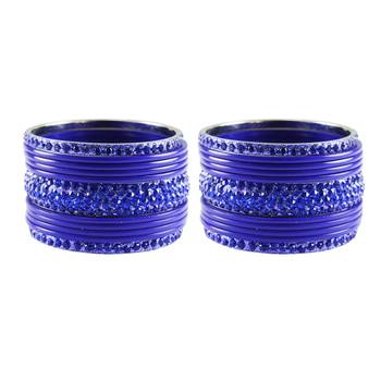 Blue Studded Jewellery Crystal Bangles And Bracelets 1
