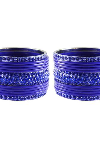 Blue Studded Jewellery Crystal Bangles And Bracelets