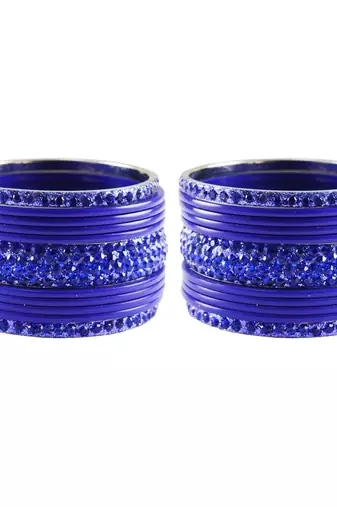Blue Studded Jewellery Crystal Bangles And Bracelets
