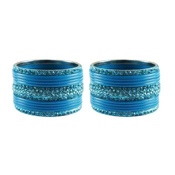 Blue Studded Jewellery Crystal Bangles And Bracelets 1