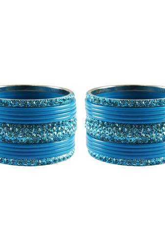 Blue Studded Jewellery Crystal Bangles And Bracelets