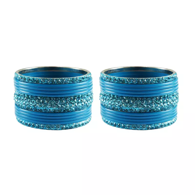Blue Studded Jewellery Crystal Bangles And Bracelets