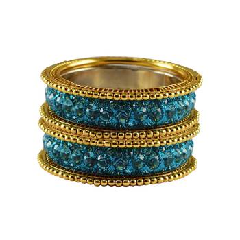 Blue Studded Jewellery Crystal Bangles And Bracelets 1