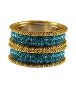 Blue Studded Jewellery Crystal Bangles And Bracelets