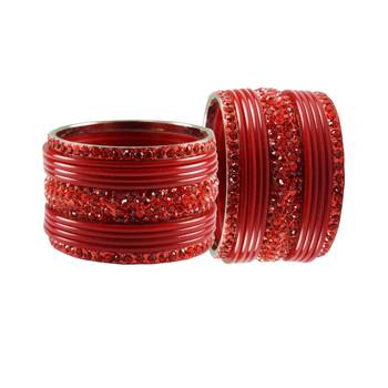 Red Studded Jewellery Crystal Bangles And Bracelets 2