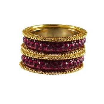 Pink Studded Jewellery Crystal Bangles And Bracelets 1
