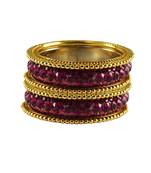 Pink Studded Jewellery Crystal Bangles And Bracelets