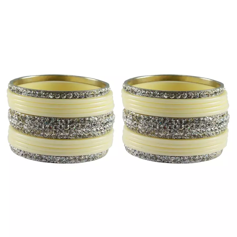 White Studded Jewellery Crystal Bangles And Bracelets