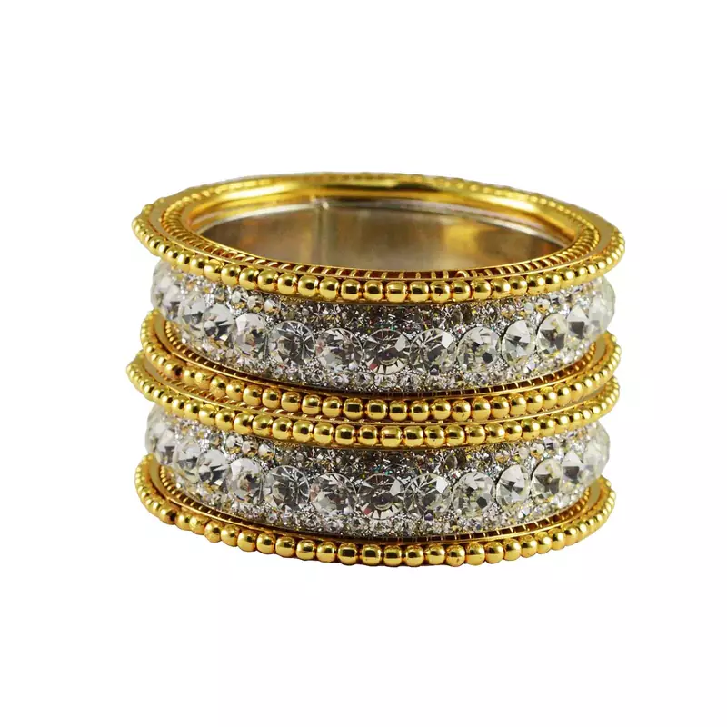 Silver Studded Jewellery Crystal Bangles And Bracelets