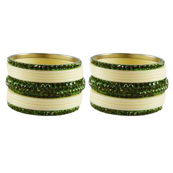 White Studded Jewellery Crystal Bangles And Bracelets 1