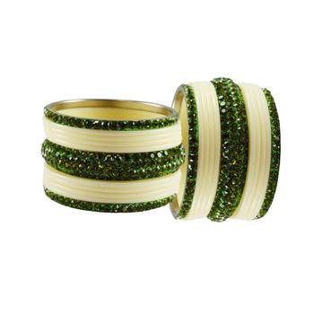 White Studded Jewellery Crystal Bangles And Bracelets 2