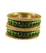 Green Studded Jewellery Crystal Bangles And Bracelets