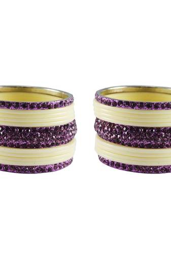 White Studded Jewellery Crystal Bangles And Bracelets