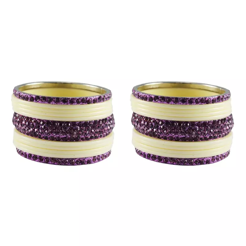 White Studded Jewellery Crystal Bangles And Bracelets