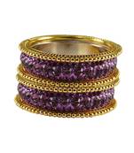 Purple Studded Jewellery Crystal Bangles And Bracelets