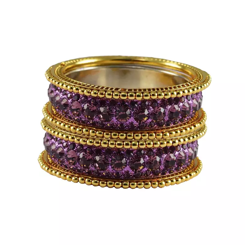 Purple Studded Jewellery Crystal Bangles And Bracelets