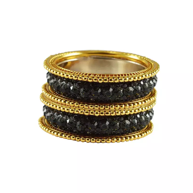 Grey Studded Jewellery Crystal Bangles And Bracelets