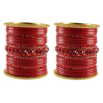 Red Studded Jewellery Crystal Bangles And Bracelets 1