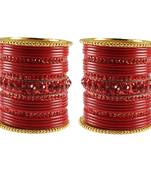 Red Studded Jewellery Crystal Bangles And Bracelets