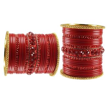 Red Studded Jewellery Crystal Bangles And Bracelets 2
