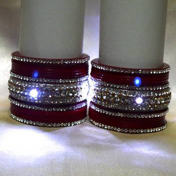 unique lighting bangles set colour red size-2.4,2.6,2.8,2.10 2