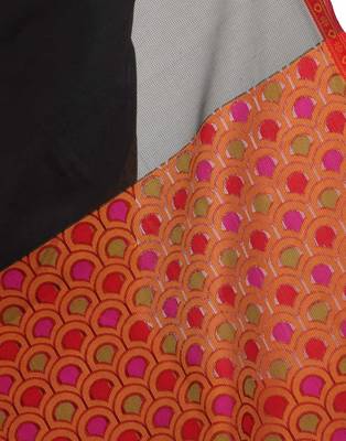 black woven super net saree with blouse 3