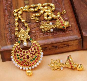 Multicolor Gold Plated Agate Necklace Set 1