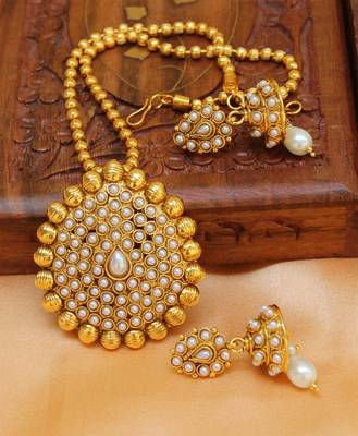 White Gold Plated Agate Necklace Set 1