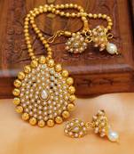 White Gold Plated Agate Necklace Set